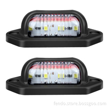 12V/24V Dual Color License Plate & Tail Lights for Trucks, Buses, Trailers